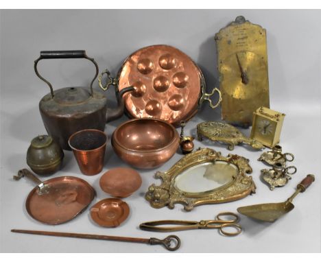 A Collection of Various Metalwares to comprise Indian Copper Cooking Pot, Liptons Tea Caddy, British Empire Exhibition 1924, 