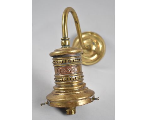 A Copper and Brass Railway Lamp Inscribed LB and SCR for London, Brighton and South Coast Railway 