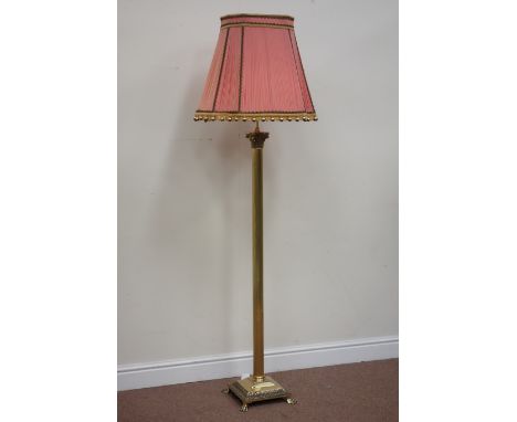 Brass Corinthian column standard lamp with shade (This item is PAT tested - 5 day warranty from date of sale)
 Condition Repo