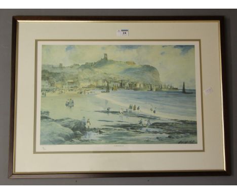 'Scarborough 1912', limited edition colour print after Thomas Swift Hutton numbered in pencil 18/800,  36cm x 54cm Condition 
