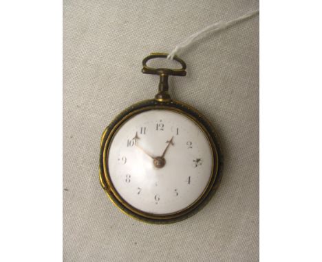 A Georgian tortoiseshell pair cased verge pocket watch by John Whitehurst, Derby circa 1800, 1 5/8 diameter, white enamel dia