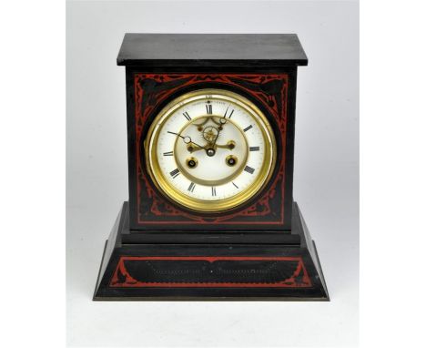 Egyptian style slate clock, late 19th Century.  Measuring 27cm high