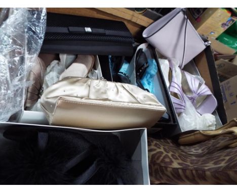 A collection of lady's handbags, shoes to include Dubet, Dune, Martina Kmart, INA K, John Lewis and similar. 