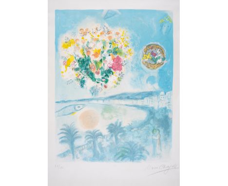 Marc Chagall (1887-1985) after.Soleil Couchant, from Nice et la Côte d'Azur (Mourlot. Charles Sorlier 26)Lithograph printed i