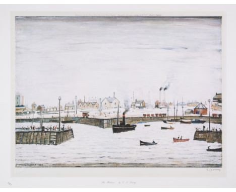 Laurence Stephen Lowry (1887-1976)The HarbourLithograph printed in colours, 1972, signed in pencil, numbered with ink stamp f