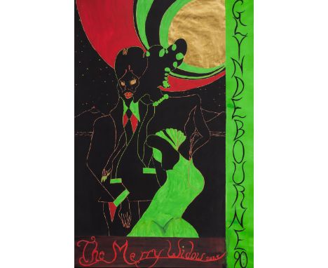Chris Ofili (b.1968)The Merry Widow poster with Afro Eclipse 1, 2003Offset lithograph printed in colours, 2024, signed in bla