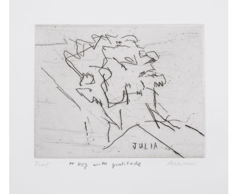 Frank Auerbach (1931-2024)Julia (Hartley 22)Etching, 1994, signed, dedicated and dated in pencil, inscribed ‘Proof’, a proof 