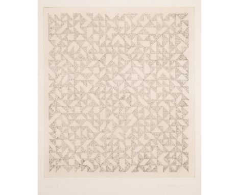 Anni Albers (1899-1994)Triangulated Intaglio IEtching with aquatint, 1976, signed and dated in pencil, numbered from the edit