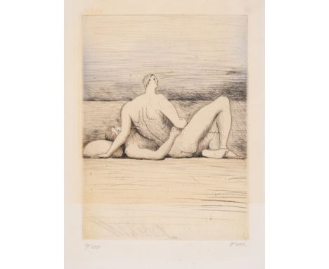 Henry Moore (1898-1986)Reclining Figures Man and Woman II (Cramer 362) Etching with aquatint printed in colours, 1975, signed