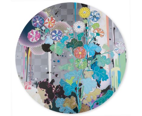 Takashi Murakami (b.1962)With Reverence, I Lay Myself Before you - Korin - ChrysanthemumOffset lithograph printed in colours,