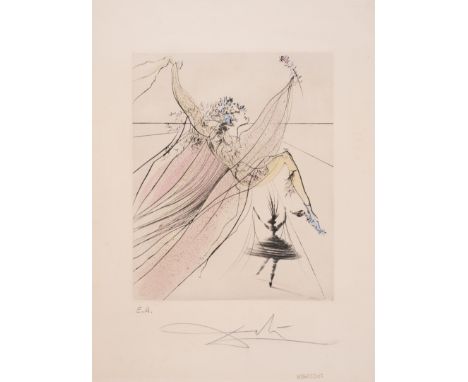 Salvador Dalí (1904-1989) Terpsichore, from Les Muses (Field 71-18d) Etching with hand-colouring, 1971, signed and inscribed 
