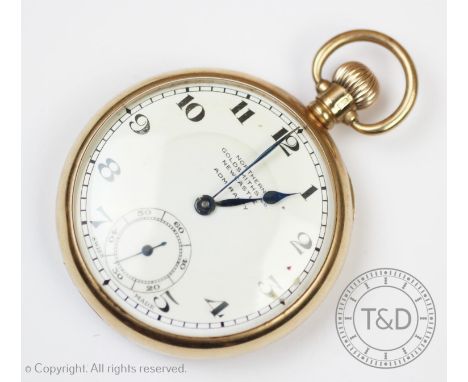 A 20th century pocket watch, Northern Goldsmiths Co, the yellow metal case stamped '375', enclosing a white enamel dial with 
