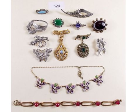 A box of antique and vintage costume jewellery