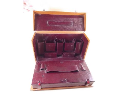 A gentlemans vintage leather toiletry case