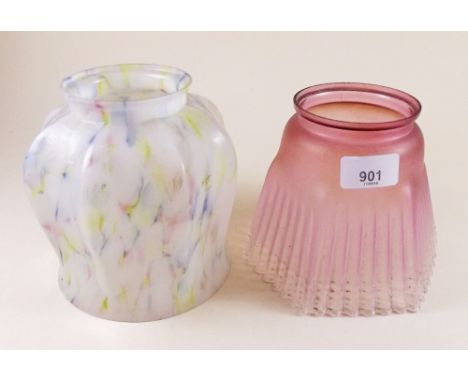 Two vintage glass lampshades