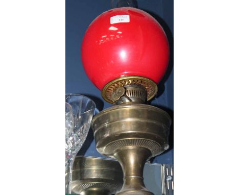 LOT OF MIXED CRYSTAL AND GLASS
along with a paraffin lamp

