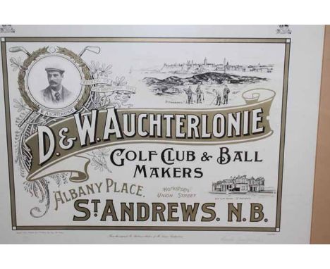 LIMITED EDITION PRINT FOR D&W AUCHTERLONIE, ST ANDREWS. 
signed by Laverie Auchterlonie and numbered 700/700 in pencil 