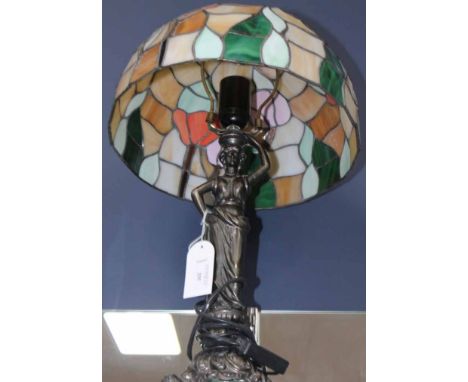 TIFFANY STYLE LAMP
with female figural base 