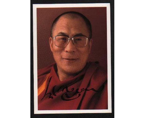 Dali Lama signed 6 x 4 colour portrait photo. Good condition 