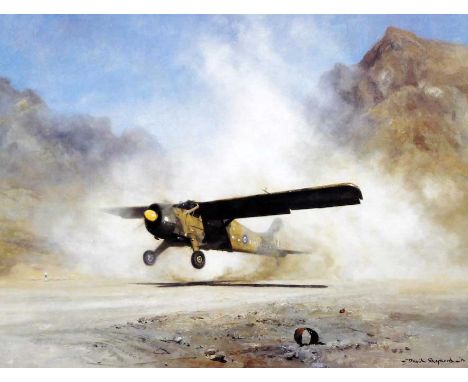 David Shepherd signed print 653 squadron Beaver, Dhala, The Radfan. This is a Signed Limited Edition Print by the artist Davi