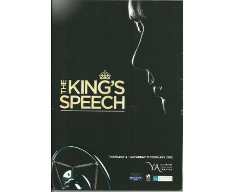 Kings Speech multisigned Theatre Programme, signed by Joss Ackland, Lisa Baird, Daniel Betts, Charles Edwards, Michael Feast,