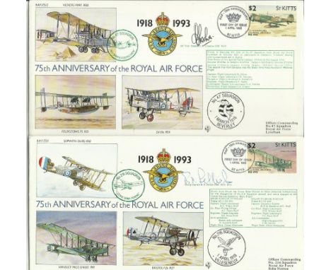 75th Ann RAF VIP signed cover collection of 27 of the 30 cover series RAF(75) all flown by the RAF and signed by VIPS, missin