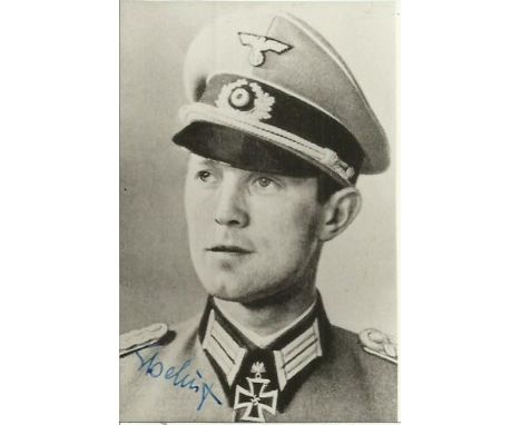 Werner Hermann Karl Ebeling KC OL signed 6 x 4b/w portrait photo. 21 November 1913-25 August 2008 was a highly decorated Ober