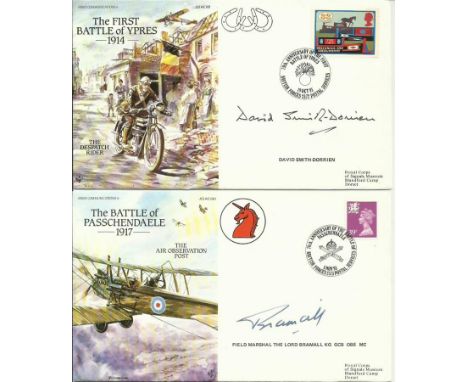 Army Communications VIP signed collection Seven covers from the sub set of the JS(AC) cover series, includes Battle of Ypres 
