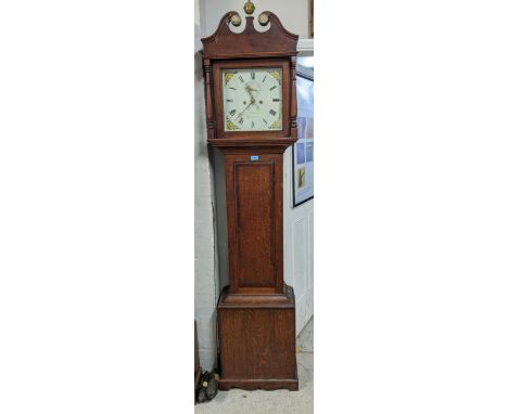 An early 19th century longcase clock J Gill Barnstaple, with a painted dial and 8-day movement Location:If there is no condit