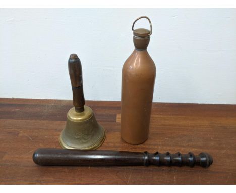 A police truncheon, a brass bell and a hot water flask/bottleLocation:If there is no condition report shown, please request