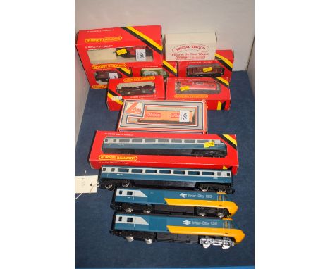 Hornby Railways: a quantity of 00-gauge scale model passenger coaches and goods wagons, including: Lima model 30/3545, mostly