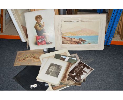 A 20th Century lithograph advertising sign - "McVitie & Prices Digestive"; together with a quantity of sundry watercolours; p