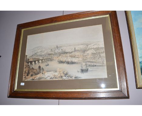 A 19th Century lithograph - "Newcastle upon Tyne in the Reign of Queen Elizabeth", by John Storey.