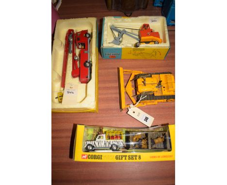 A Corgi gift set Eight Titled Lions Of Longleat; a Corgi model 1128 Priestman Cub shovel, in original box; a Corgi model 1127