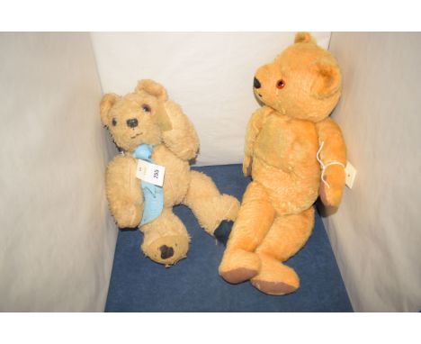 Two vintage Chad Valley teddy bears.