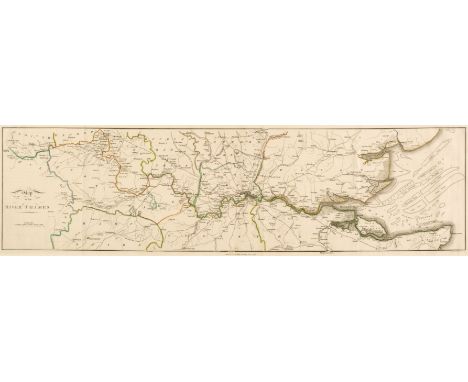 * River Thames. Stockdale (John, publisher), Map of the River Thames, 1796, engraved map with contemporary outline colouring,