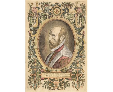 * Ortelius (Abraham). Spectandum dedit Ortelius mortalib orbem Orbi spectandum Galleus Ortelium. Papius, [1579 or later], han