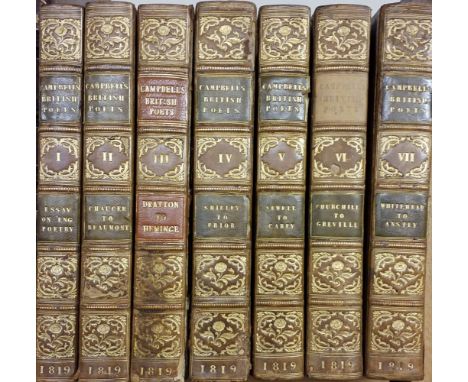 Bindings. Specimens of the British Poets;..., 7 volumes, by Thomas Campbell, London: John Murray, 1819, contemporary uniform 