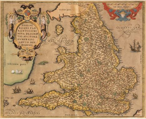 * England &amp; Wales. Ortelius (Abraham &amp; Lhuyd Humphrey), Angliae Regni Florentissimi nova descriptio auctore Humfredo 