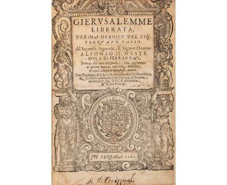 Tasso (Torquato). Gierusalemme Liberata, poema heroico del Sig. Torquato Tasso ... tratta dal vero originale, con aggiunta di
