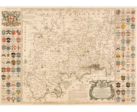 Middlesex. Seale (R. W.). To the Most Noble Thomas Holles Pelham, Duke of Newcastle..., This map of the county of Middlesex i