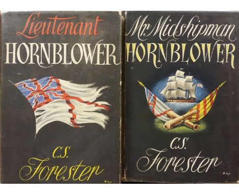Biro (Val [illustrator]). Lieutenant Hornblower, 2nd impression, 1952, Mr. Midshipman Hornblower, 5th impression, 1950, Hornb