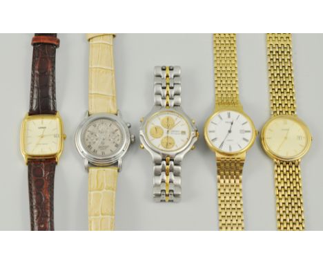 Gent's Seiko Chronograph wristwatch and four other gents' wristwatches, (5).