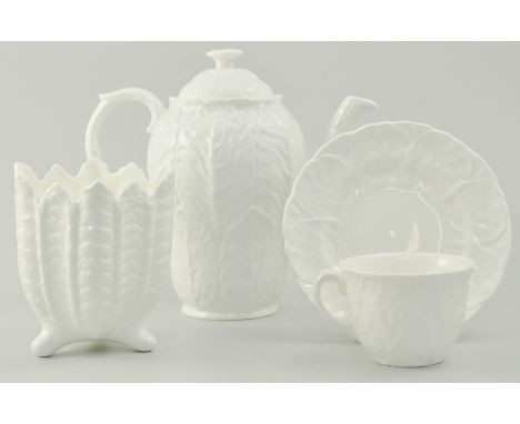 Collection of Coalport "White Countryware" dinnerware, to include teapot, milk jug, sugar bowl, six cups, six saucers, four o