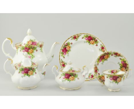 Large quantity of Royal Albert "Old Country Rose" pattern tea and dinner ware, to include: large teapot, small teapot, milk j