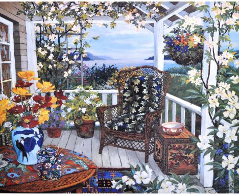 After John Powell, Balcony scene, signed, limited edition colour print, 102/540, 53 x 75cms.