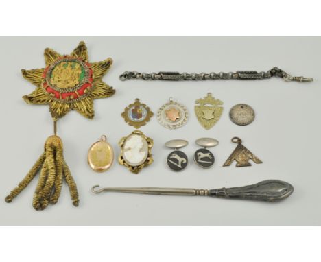 Collection of costume jewellery, to include: necklaces, cufflinks, fobs, etc., (1 box).