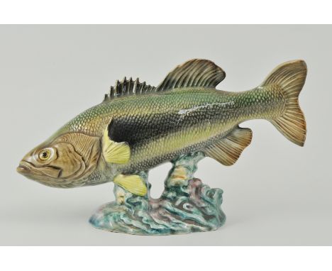 Beswick figure, modelled as a large-mouth black bass, Model No. 1266, gloss, the length 20cms, height 13cms.