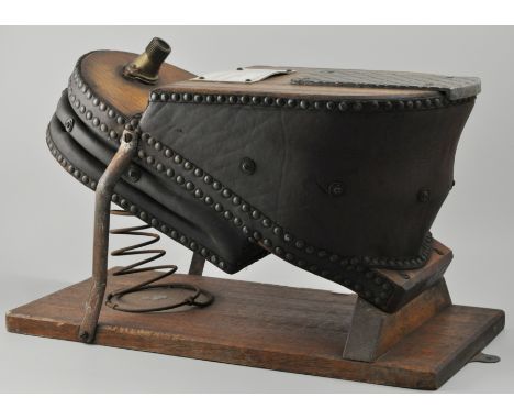 Set of vintage Divers foot bellows, platform width 54cms.
