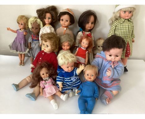 Large collection of 1960s Vinyl dolls from Pedigree, Chiltern babykins , Mattel cheerful tearful and many others include Euro